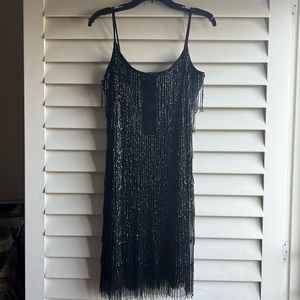 Fringe sequence dress, fits size 10-12